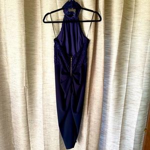 NICOLE BAKTI MIDNIGHT BLUE EVENING DRESS 👗 SIZE 6